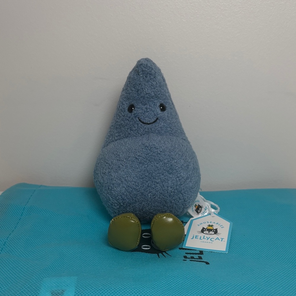 Jellycat Amuseables Happy Raindrop Plush Toy NWT Authentic With Dust Bag A4HRD